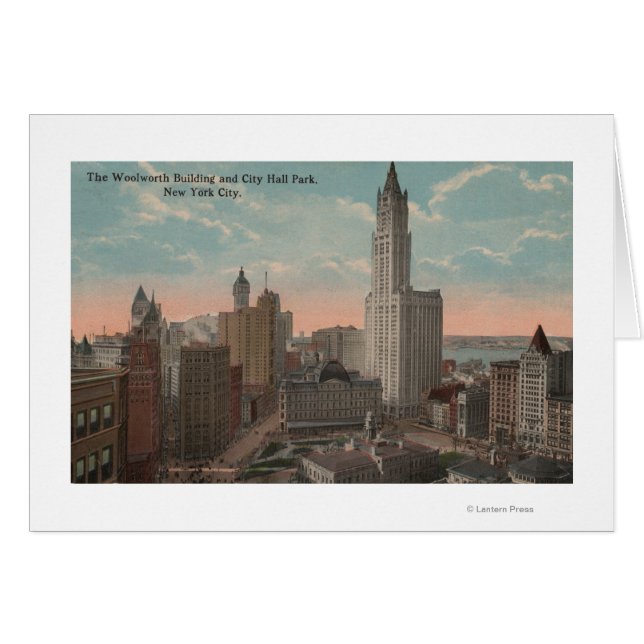 New York, NY - Woolworth Building and City Hall (Front Horizontal)