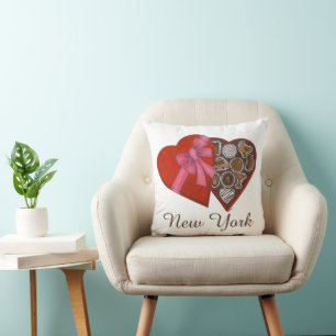 New York NYC Heart Love Valentine Chocolate Box Cushion