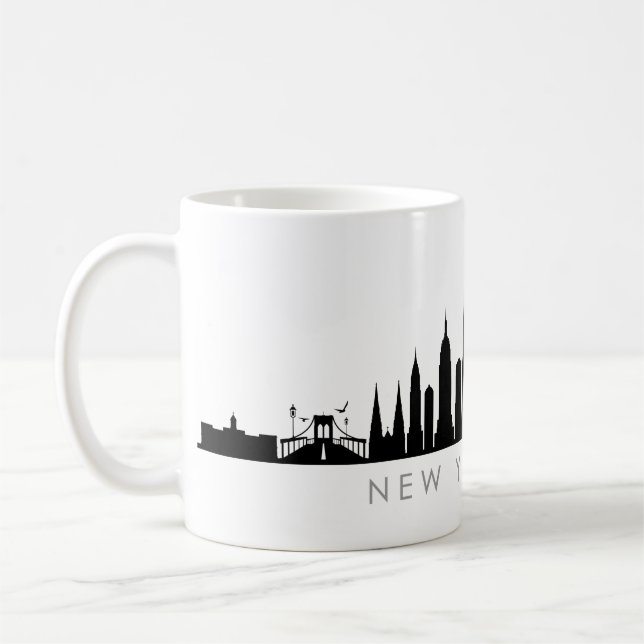 NEW YORK NYC Manhatten USA City Skyline Silhouette Coffee Mug (Left)