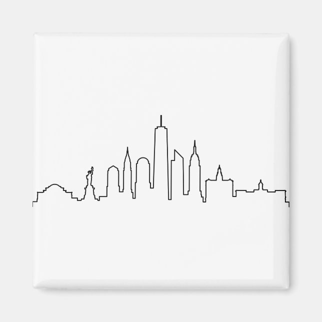 NEW YORK NYC Manhatten USA City Skyline Silhouette Magnet (Front)