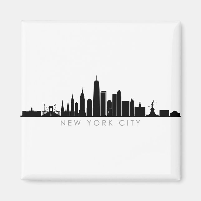 NEW YORK NYC Manhatten USA City Skyline Silhouette Magnet (Front)