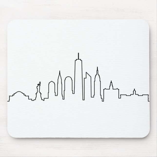 NEW YORK NYC Manhatten USA City Skyline Silhouette Mouse Pad (Front)