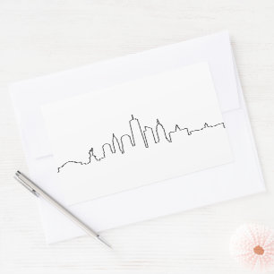 NEW YORK NYC Manhatten USA City Skyline Silhouette Rectangular Sticker