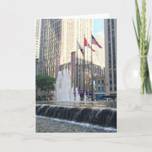 New York NYC Rockefeller Centre Fountain Photo Card