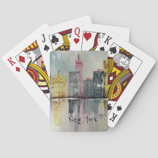 New York NYC Skyline Cityscape original artwork  Playing Cards