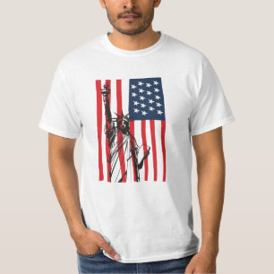 New York NYC Statue of Liberty USA America Flag T-Shirt