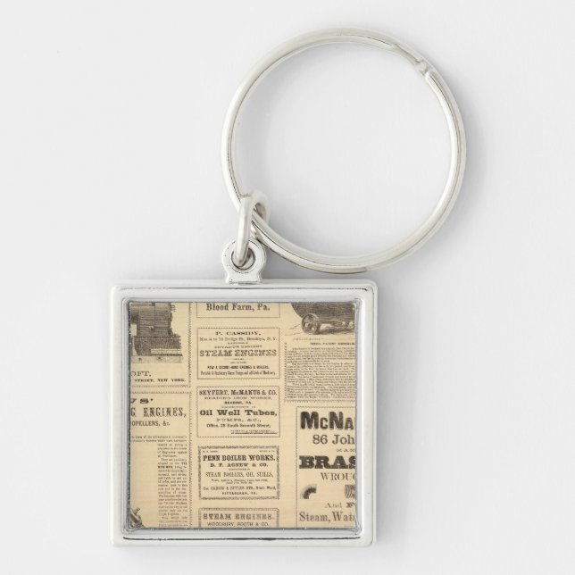 New York Oil Advertisements Key Ring (Front)