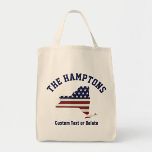 New York   Patriotic USA Flag   Your Text or City Tote Bag