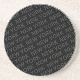 New York Pattern Dark Grey Coaster