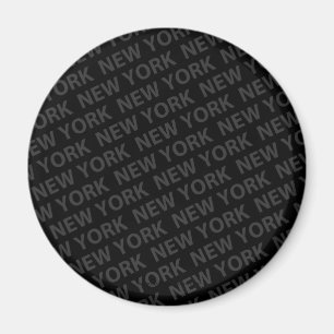 New York Pattern Dark Grey Magnet