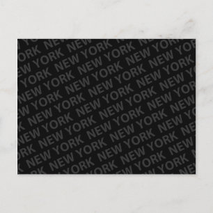 New York Pattern Dark Grey Postcard