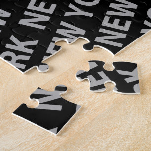 New York Pattern Grey Jigsaw Puzzle