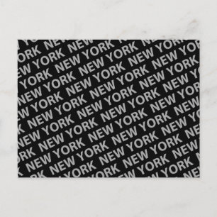 New York Pattern Grey Postcard