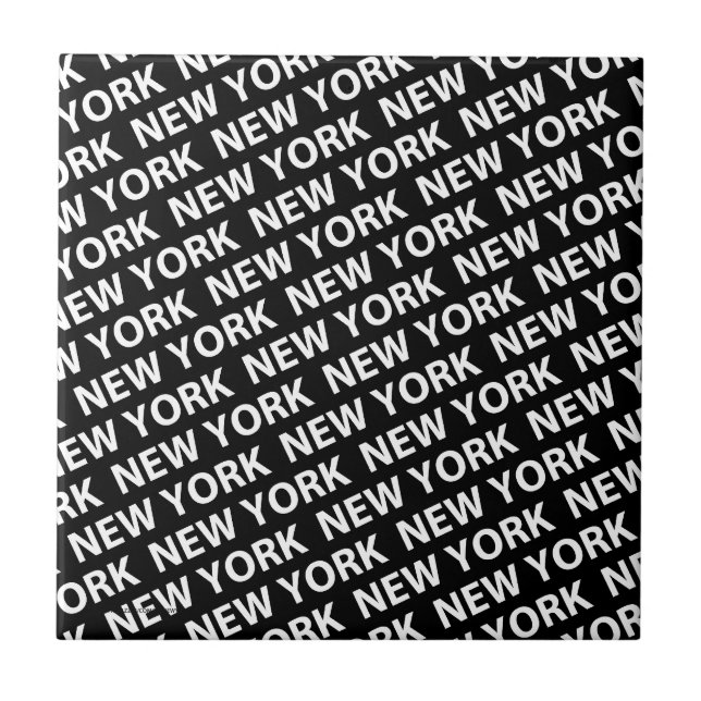New York Pattern White Ceramic Tile (Front)