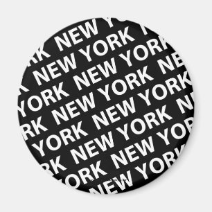 New York Pattern White Magnet