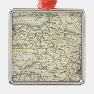 New York, Pennyslvania, and New Jersey Metal Ornament