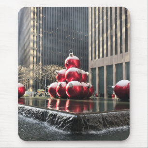 New York Photography Christmas Decorations Snow Mouse Pad