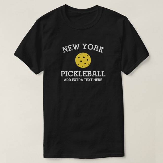 New York Pickleball Add Club Partner Name Custom T-Shirt (Design Front)