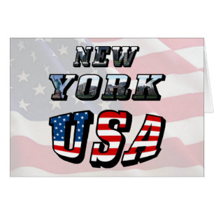 New York Picture and USA Flag Text