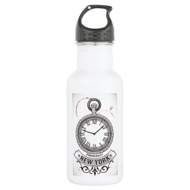 New York Pocket Watch 532 Ml Water Bottle (Front)