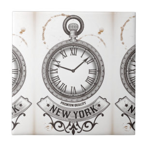 New York Pocket Watch Ceramic Tile