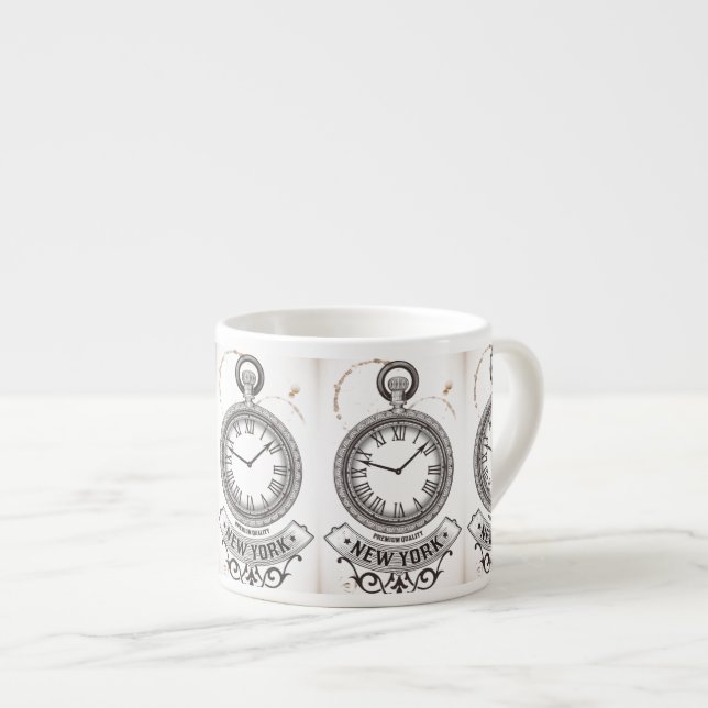 New York Pocket Watch Espresso Cup (Front Right)