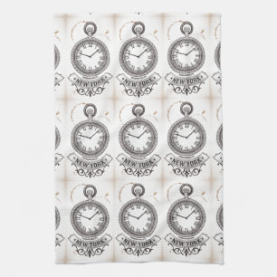 New York Pocket Watch Tea Towel