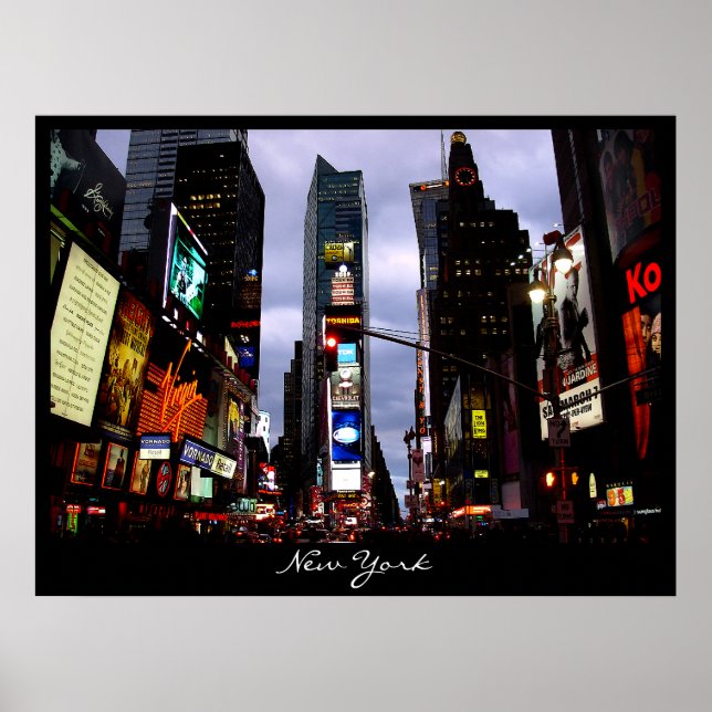 New York Poster Cityscape Times Square Night Print (Front)