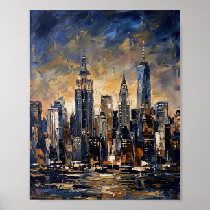 New York Poster Luxury Abstract Oil Painting