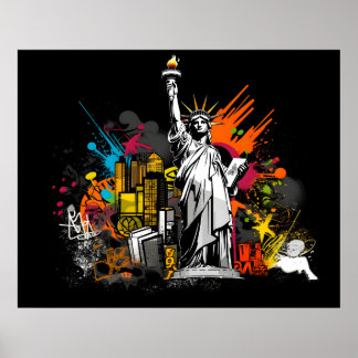New York poster statue of freedom