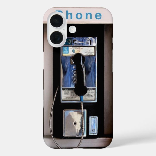 New York Public Pay Phone, Retro Phone Booth Case-Mate iPhone Case (Back)
