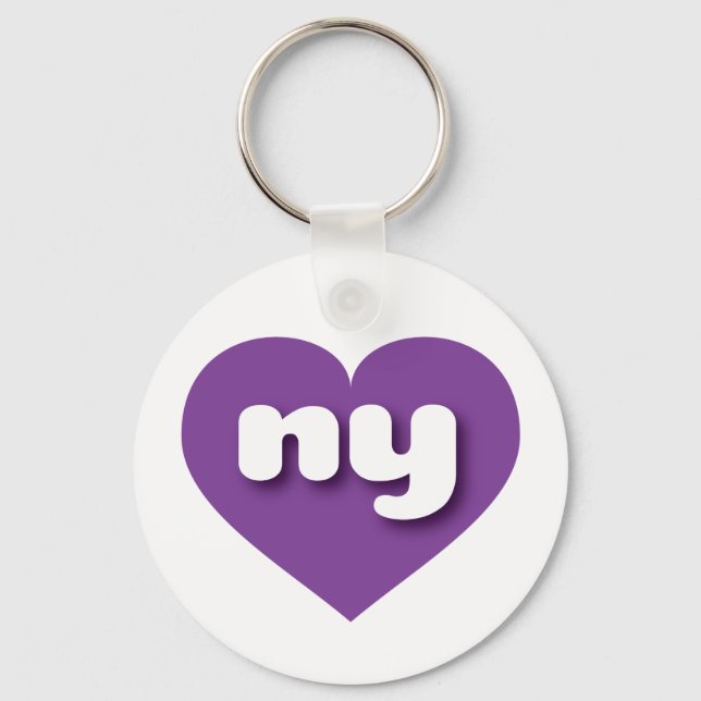 New York purple heart - I love ny Key Ring (Front)