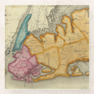 New York, Queens, Kings, Richmond counties Glass Coaster