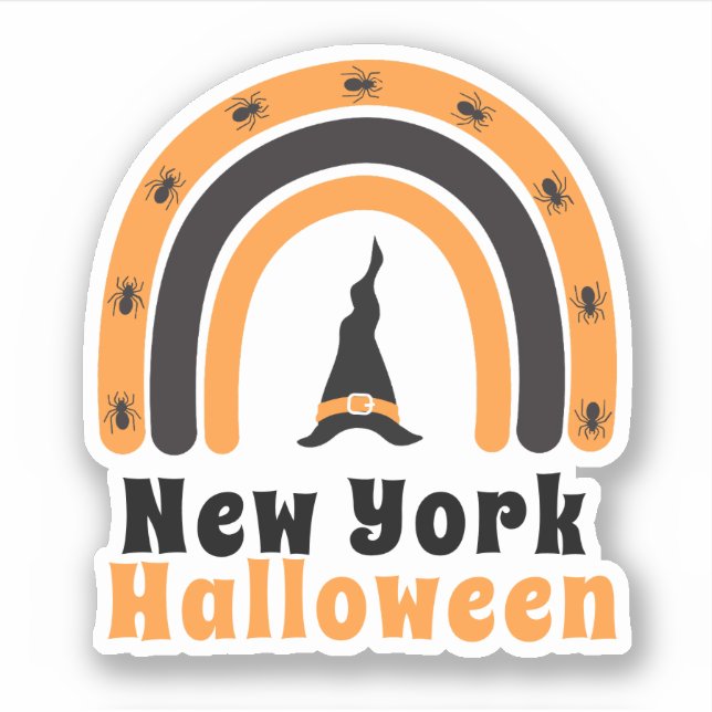 New York Rainbow Halloween Party Sticker (Front)