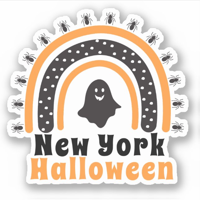 New York Rainbow Halloween Sticker (Front)