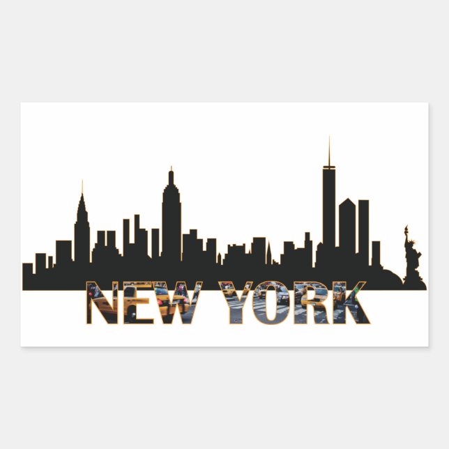 New York Rectangular Sticker (Front)