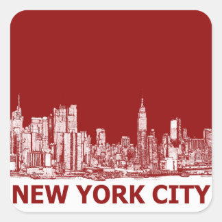 New York red maroon Square Sticker