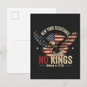 New York Resistance No Kings Since 1776 Invitation Postcard