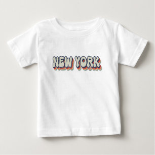 New York Retro 80s Chrome City  Baby T-Shirt