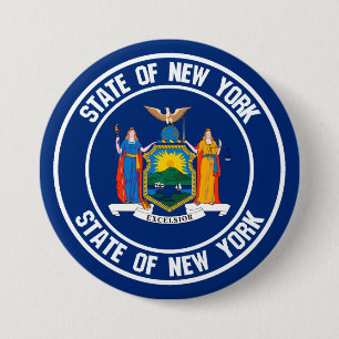 New York Round Emblem 7.5 Cm Round Badge