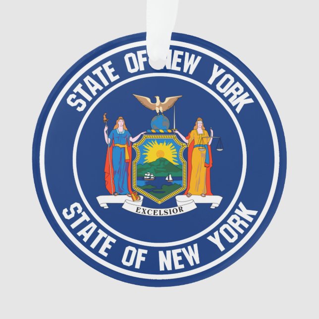 New York Round Emblem Ornament (Front)