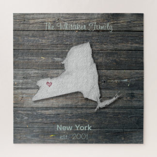New York Rustic State Puzzle 