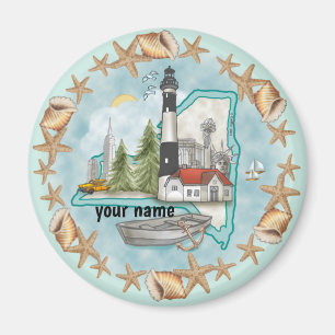 New York Shells Lighthouse Magnet