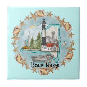 New York Shells Lighthouse  Tile