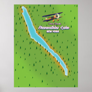 new york Skaneateles Lake map Poster