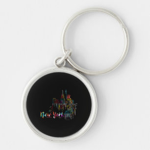 New York Sky Heartbeat Statue of Liberty I Love Ne Key Ring