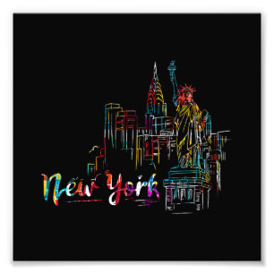 New York Sky Heartbeat Statue of Liberty I Love Ne Photo Print