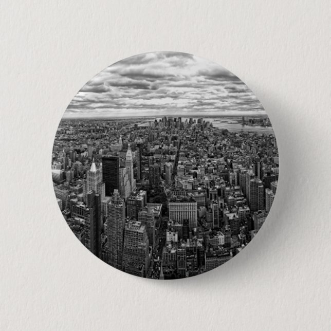 New York Skyline 6 Cm Round Badge (Front)