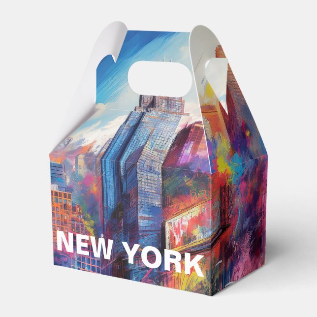 New York Skyline Abstract Art Favour Box (Front Side)