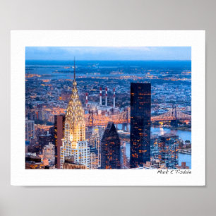 New York Skyline At Night - Small Poster